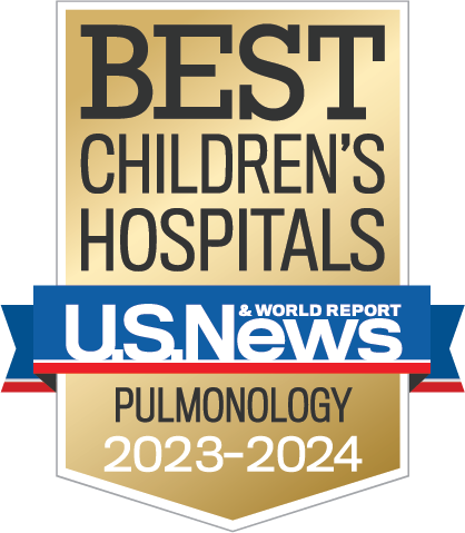 Best Children's Hospital by U.S. News & World Report Pulmonology 2021-2 Badge
